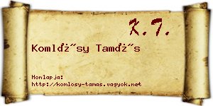 Komlósy Tamás névjegykártya