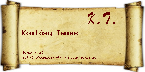 Komlósy Tamás névjegykártya