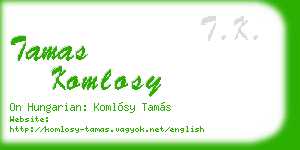 tamas komlosy business card